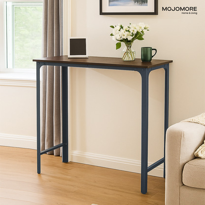 MOJOMORE Long Bar Table with High Bar Stool Home Balcony Coffee Desk Simple Wall leaning Dining Table Meja Belajar