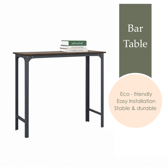 MOJOMORE Long Bar Table with High Bar Stool Home Balcony Coffee Desk Simple Wall leaning Dining Table Meja Belajar