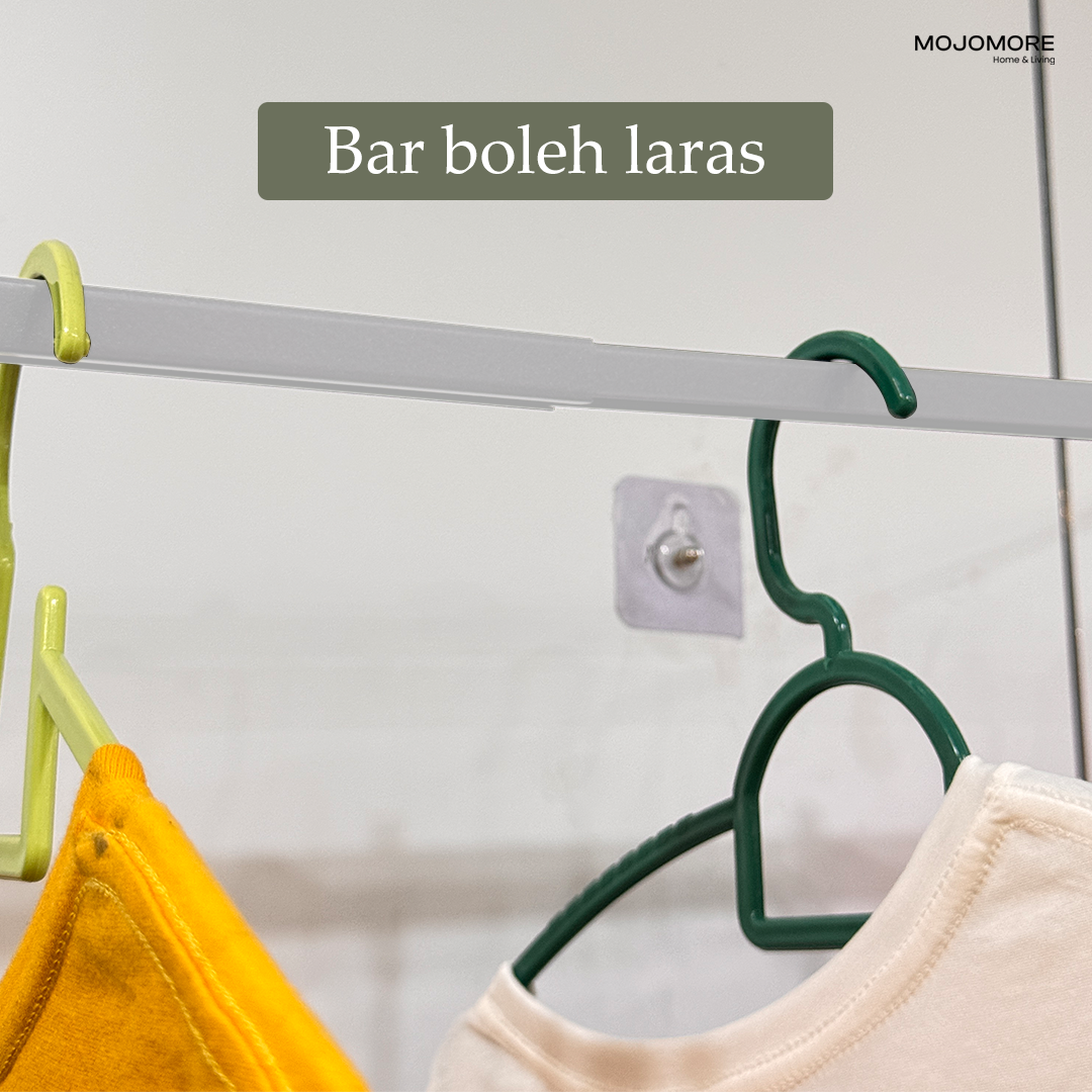 MOJOMORE Clothes Bar Clothing Stainer Besi Gantung Baju Sangkut Baju Penyangkut Wall Mounted Clothes Bar