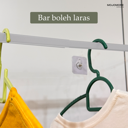 MOJOMORE Clothes Bar Clothing Stainer Besi Gantung Baju Sangkut Baju Penyangkut Wall Mounted Clothes Bar