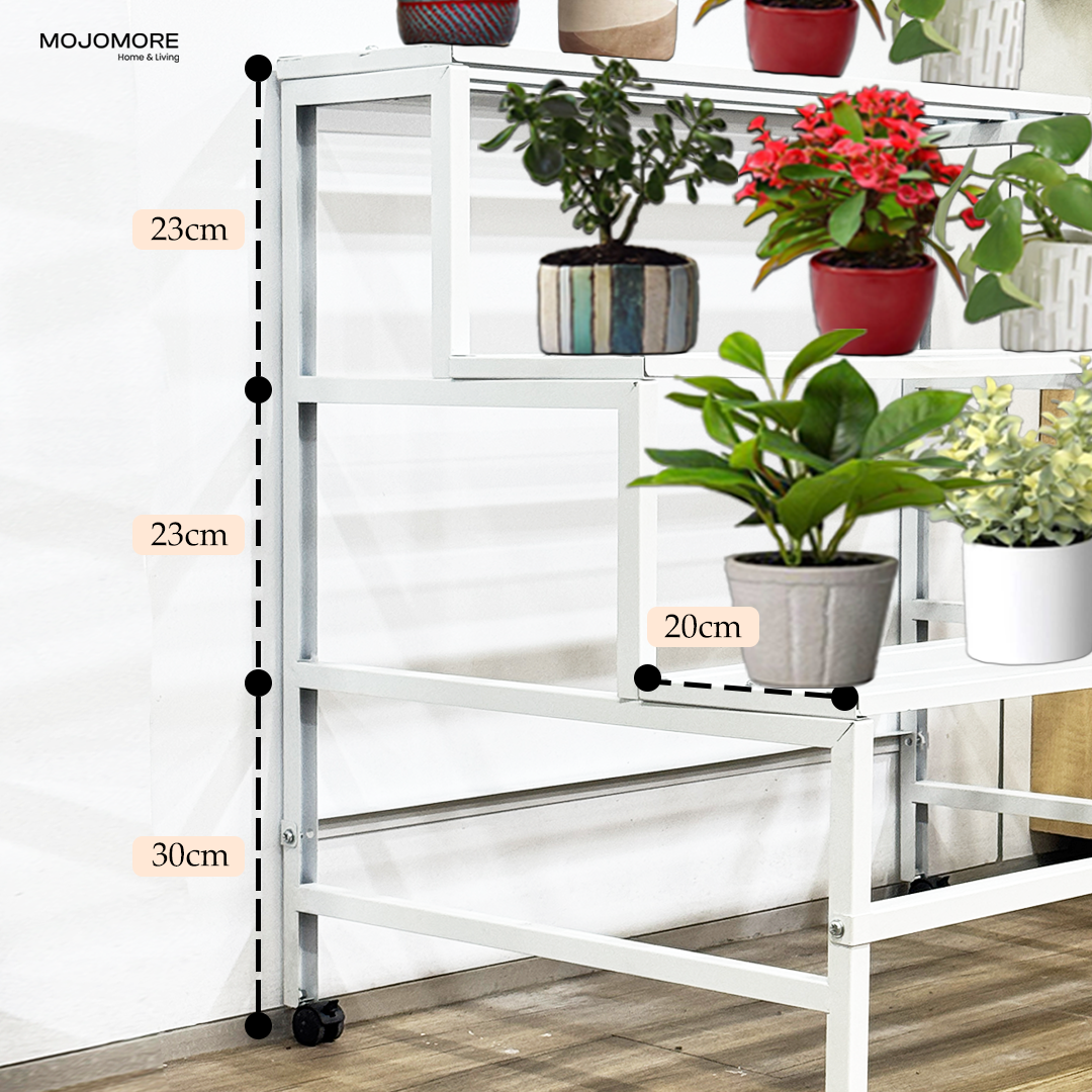 Mojomore 3 Tier Flower Rack Plant Rack Steel Outdoor Pots Garden Rak Pasu Bunga Outdoor Rak Bertingkat