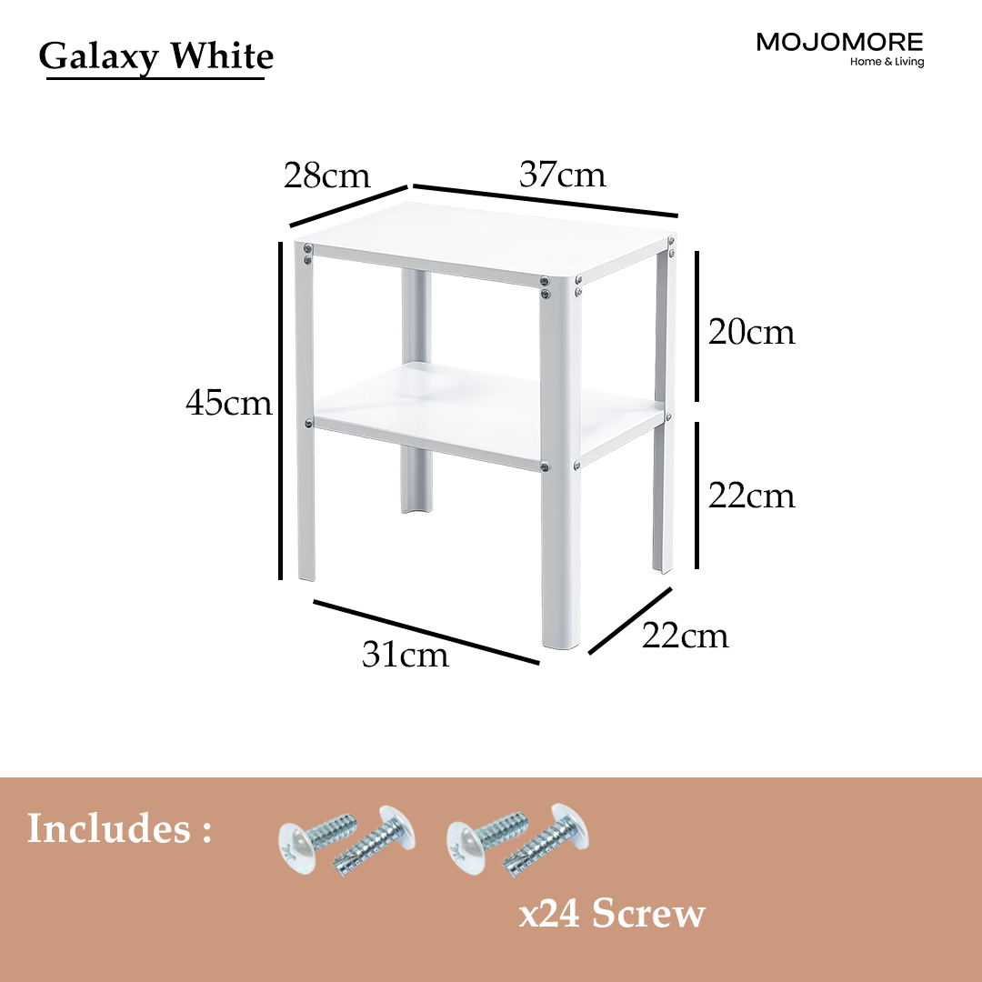 MOJOMORE Heavy Duty Metal Bedside Small Table
