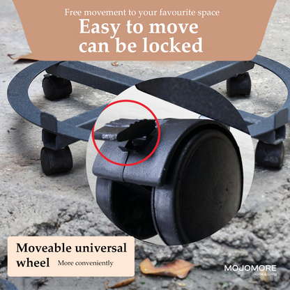 MOJOMORE Heavy Duty 4 Wheel Iron Gas Tank Roller | Metal Gas Stand | Gas Trolley | Roda Tong Gas