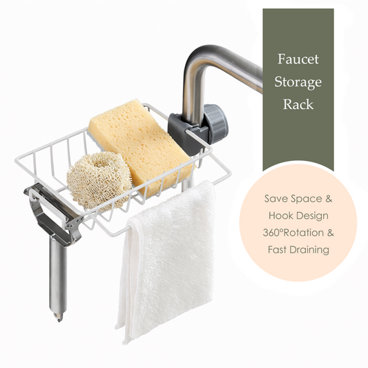 MOJOMORE Strong Faucet Kitchen Sink Sponge Dishwasher Soap Holder Kitchenware Drainer Rak Dapur