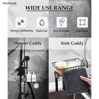 MOJOMORE Strong Faucet Kitchen Sink Sponge Dishwasher Soap Holder Kitchenware Drainer Rak Dapur