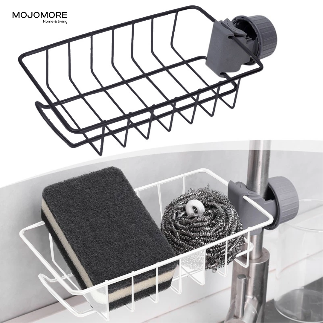 MOJOMORE Strong Faucet Kitchen Sink Sponge Dishwasher Soap Holder Kitchenware Drainer Rak Dapur