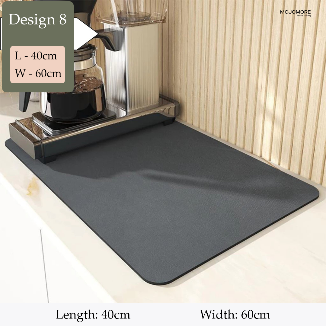 MOJOMORE 30x40/40x60/50x60 Anti Slip Kitchen Absorbent Mat Drying Pad Table Sink Dining Alas Pinggan Mej