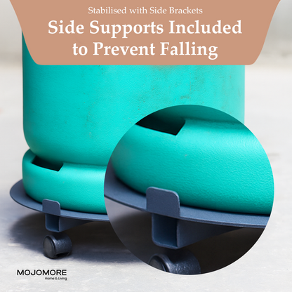 MOJOMORE Heavy Duty 4 Wheel Iron Gas Tank Roller | Metal Gas Stand | Gas Trolley | Roda Tong Gas