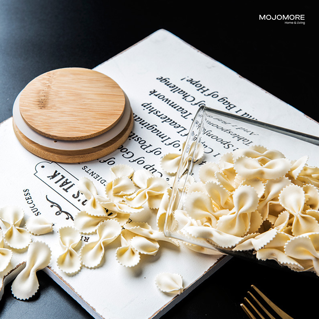 MOJOMORE Round Glass Jar Series, Transparent Container With Lids Cookie Jar Kitchen Jar Balang Bekas Kaca