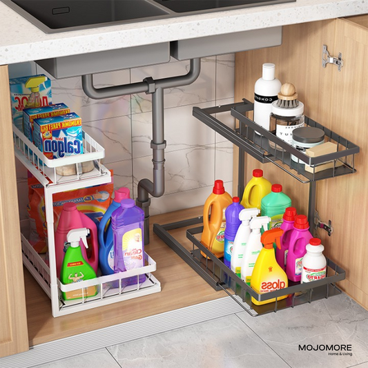 MOJOMORE Kitchen Sink Rack multifunctional storage rack pull-out cabinet spice rack under the sink storage