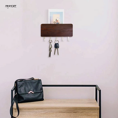MOJOMORE Key Holder Wall Mount Key Rack Wooden Bamboo Hook key rack Home Clothe Hook Rack Key Rack Wall Mount