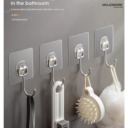 Mojomore Wall Hooks Seamless Screw, No-Punch Strong Adhesive Hook Screws ,Kitchen Bathroom Brackets Fixed Nail,Reusable