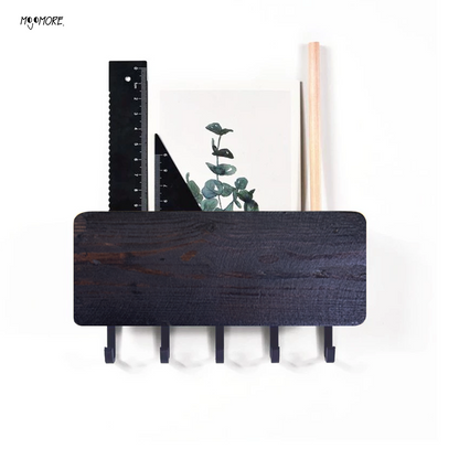 MOJOMORE Key Holder Wall Mount Key Rack Wooden Bamboo Hook key rack Home Clothe Hook Rack Key Rack Wall Mount